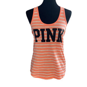 XS Orange White Silver Racerback Tank VS Pink